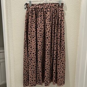 SHEIN Polka Dot Maxi Skirt - Pink and Black